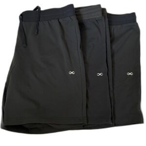 3 Pair Bundle-Yoga Addict Men's Yoga Shorts, Dark Gray, Size XXL